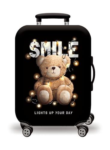 wxlmom Kofferschutzhülle S Schwarzer Bär Waschbar,Suitcase Cover Für Kinder Und Erwachsene,Elastischer Spandex-Koffer-Protector,Koffer-Abdeckungen von wxlmom
