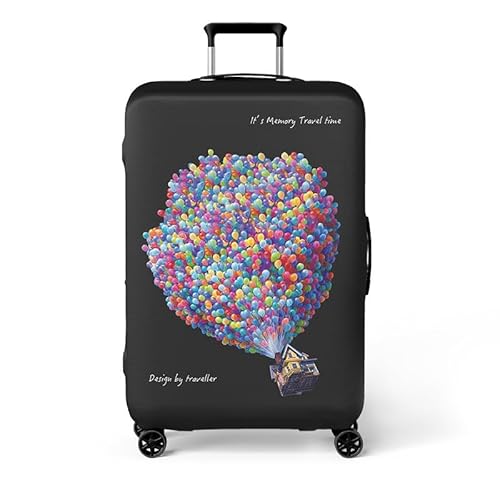wxlmom Kofferschutzhülle S Schwarzer Ballon Waschbar,Suitcase Cover Für Kinder Und Erwachsene,Elastischer Spandex-Koffer-Protector,Koffer-Abdeckungen von wxlmom
