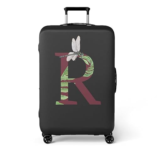 wxlmom Kofferschutzhülle S Schwarzer Buchstabe Libelle Waschbar,Suitcase Cover Für Kinder Und Erwachsene,Elastischer Spandex-Koffer-Protector,Koffer-Abdeckungen von wxlmom