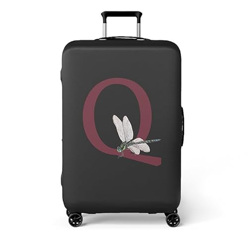 wxlmom Kofferschutzhülle S Schwarzer Buchstabe Libelle Waschbar,Suitcase Cover Für Kinder Und Erwachsene,Elastischer Spandex-Koffer-Protector,Koffer-Abdeckungen von wxlmom