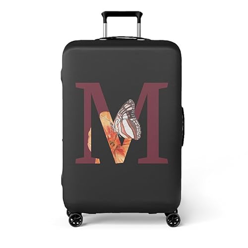 wxlmom Kofferschutzhülle S Schwarzer Buchstabe Schmetterling Waschbar,Suitcase Cover Für Kinder Und Erwachsene,Elastischer Spandex-Koffer-Protector,Koffer-Abdeckungen von wxlmom