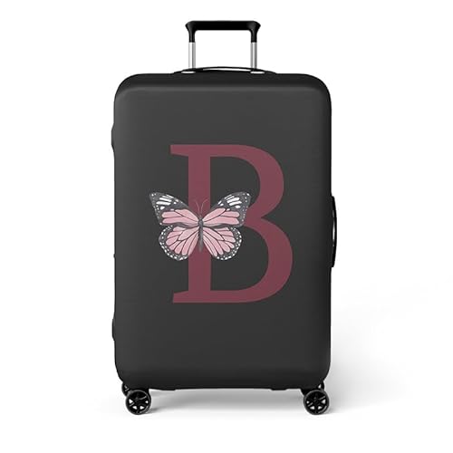 wxlmom Kofferschutzhülle S Schwarzer Buchstabe Schmetterling Waschbar,Suitcase Cover Für Kinder Und Erwachsene,Elastischer Spandex-Koffer-Protector,Koffer-Abdeckungen von wxlmom