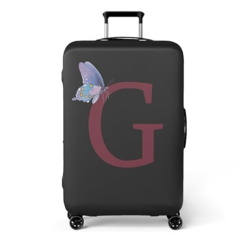 wxlmom Kofferschutzhülle S Schwarzer Buchstabe Schmetterling Waschbar,Suitcase Cover Für Kinder Und Erwachsene,Elastischer Spandex-Koffer-Protector,Koffer-Abdeckungen von wxlmom