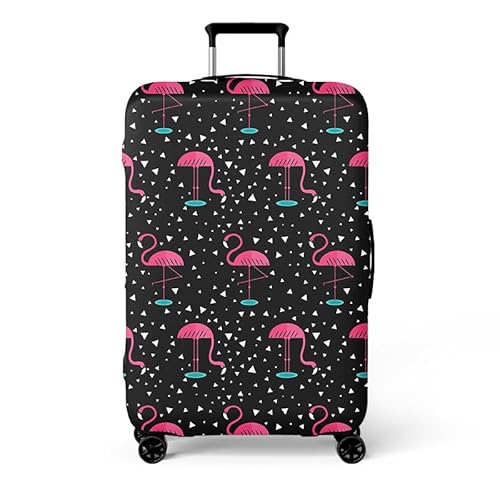 wxlmom Kofferschutzhülle S Schwarzer Flamingo Waschbar,Suitcase Cover Für Kinder Und Erwachsene,Elastischer Spandex-Koffer-Protector,Koffer-Abdeckungen von wxlmom