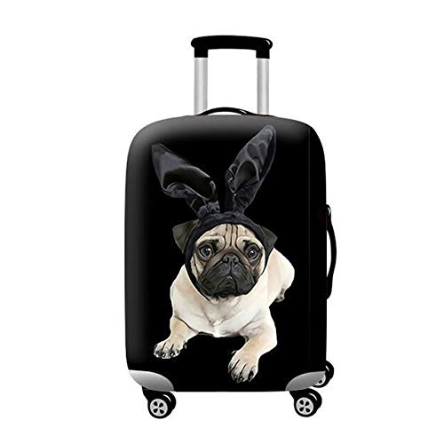 wxlmom Kofferschutzhülle S Schwarzer Hund Waschbar,Suitcase Cover Für Kinder Und Erwachsene,Elastischer Spandex-Koffer-Protector,Koffer-Abdeckungen von wxlmom