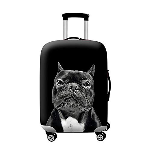 wxlmom Kofferschutzhülle S Schwarzer Hund Waschbar,Suitcase Cover Für Kinder Und Erwachsene,Elastischer Spandex-Koffer-Protector,Koffer-Abdeckungen von wxlmom