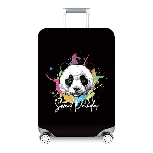 wxlmom Kofferschutzhülle S Schwarzer Panda Waschbar,Suitcase Cover Für Kinder Und Erwachsene,Elastischer Spandex-Koffer-Protector,Koffer-Abdeckungen von wxlmom