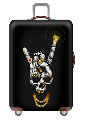wxlmom Kofferschutzhülle S Schwarzer Schädel Waschbar,Suitcase Cover Für Kinder Und Erwachsene,Elastischer Spandex-Koffer-Protector,Koffer-Abdeckungen von wxlmom