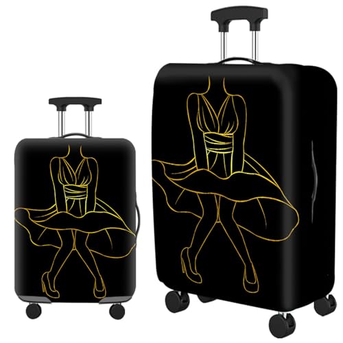 wxlmom Kofferschutzhülle S Schwarzes Gold Waschbar,Suitcase Cover Für Kinder Und Erwachsene,Elastischer Spandex-Koffer-Protector,Koffer-Abdeckungen von wxlmom