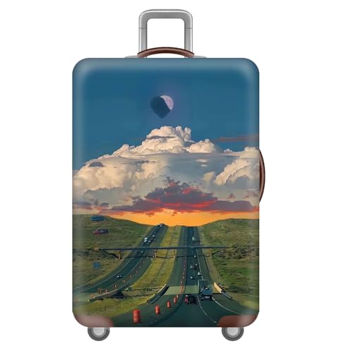 wxlmom Kofferschutzhülle S Straßenwolken Waschbar,Suitcase Cover Für Kinder Und Erwachsene,Elastischer Spandex-Koffer-Protector,Koffer-Abdeckungen von wxlmom