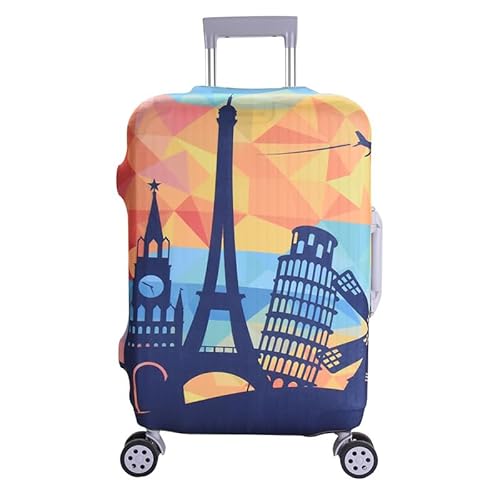 wxlmom Kofferschutzhülle S Tiefblau Orange Waschbar,Suitcase Cover Für Kinder Und Erwachsene,Elastischer Spandex-Koffer-Protector,Koffer-Abdeckungen von wxlmom