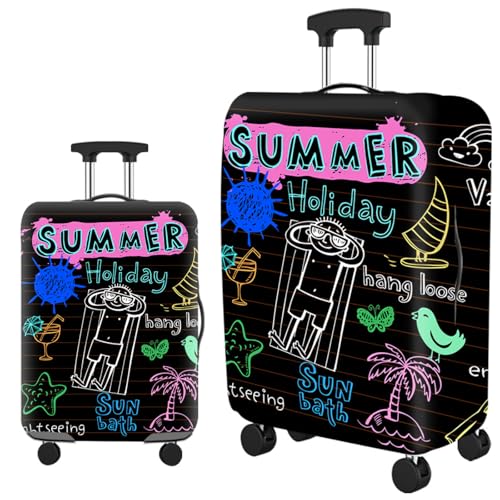 wxlmom Kofferschutzhülle S Weiße Graffiti Waschbar,Suitcase Cover Für Kinder Und Erwachsene,Elastischer Spandex-Koffer-Protector,Koffer-Abdeckungen von wxlmom