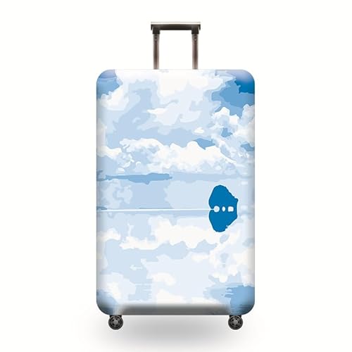 wxlmom Kofferschutzhülle XL Blau Weiß Waschbar,Suitcase Cover Für Kinder Und Erwachsene,Elastischer Spandex-Koffer-Protector,Koffer-Abdeckungen von wxlmom