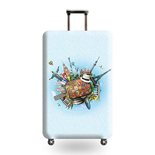 wxlmom Kofferschutzhülle XL Blauer Weißer Gradient Waschbar,Suitcase Cover Für Kinder Und Erwachsene,Elastischer Spandex-Koffer-Protector,Koffer-Abdeckungen von wxlmom