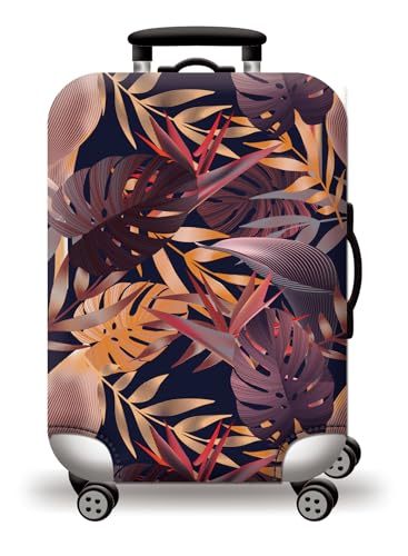 wxlmom Kofferschutzhülle XL Braune Blätter Waschbar,Suitcase Cover Für Kinder Und Erwachsene,Elastischer Spandex-Koffer-Protector,Koffer-Abdeckungen von wxlmom