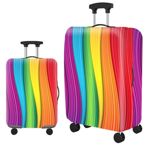 wxlmom Kofferschutzhülle XL Bunte Streifen Waschbar,Suitcase Cover Für Kinder Und Erwachsene,Elastischer Spandex-Koffer-Protector,Koffer-Abdeckungen von wxlmom