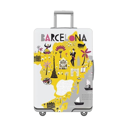 wxlmom Kofferschutzhülle XL Gelb Grau Waschbar,Suitcase Cover Für Kinder Und Erwachsene,Elastischer Spandex-Koffer-Protector,Koffer-Abdeckungen von wxlmom