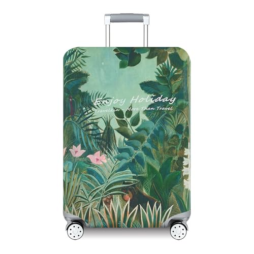 wxlmom Kofferschutzhülle XL Grüne Blätter Waschbar,Suitcase Cover Für Kinder Und Erwachsene,Elastischer Spandex-Koffer-Protector,Koffer-Abdeckungen von wxlmom