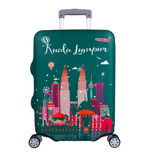 wxlmom Kofferschutzhülle XL Grüne Stadt Waschbar,Suitcase Cover Für Kinder Und Erwachsene,Elastischer Spandex-Koffer-Protector,Koffer-Abdeckungen von wxlmom