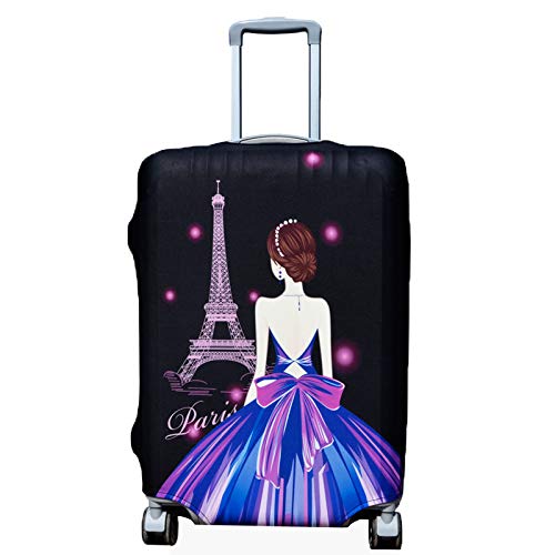 wxlmom Kofferschutzhülle XL Iron Tower Girl Waschbar,Suitcase Cover Für Kinder Und Erwachsene,Elastischer Spandex-Koffer-Protector,Koffer-Abdeckungen von wxlmom