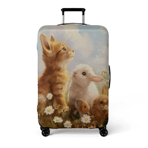 wxlmom Kofferschutzhülle XL Kaninchen Katzen Waschbar,Suitcase Cover Für Kinder Und Erwachsene,Elastischer Spandex-Koffer-Protector,Koffer-Abdeckungen von wxlmom