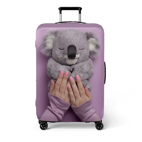 wxlmom Kofferschutzhülle XL Lila Grau Waschbar,Suitcase Cover Für Kinder Und Erwachsene,Elastischer Spandex-Koffer-Protector,Koffer-Abdeckungen von wxlmom