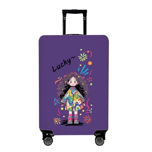 wxlmom Kofferschutzhülle XL Lila Mädchen Waschbar,Suitcase Cover Für Kinder Und Erwachsene,Elastischer Spandex-Koffer-Protector,Koffer-Abdeckungen von wxlmom