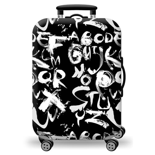 wxlmom Kofferschutzhülle XL Schwarz Weiß Waschbar,Suitcase Cover Für Kinder Und Erwachsene,Elastischer Spandex-Koffer-Protector,Koffer-Abdeckungen von wxlmom
