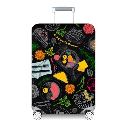 wxlmom Kofferschutzhülle XL Schwarze Graffiti Waschbar,Suitcase Cover Für Kinder Und Erwachsene,Elastischer Spandex-Koffer-Protector,Koffer-Abdeckungen von wxlmom