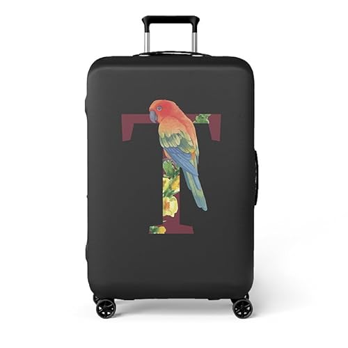 wxlmom Kofferschutzhülle XL Schwarzer Buchstabe Papagei Waschbar,Suitcase Cover Für Kinder Und Erwachsene,Elastischer Spandex-Koffer-Protector,Koffer-Abdeckungen von wxlmom