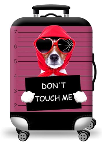 wxlmom Kofferschutzhülle XL Schwarzer Roter Hund Waschbar,Suitcase Cover Für Kinder Und Erwachsene,Elastischer Spandex-Koffer-Protector,Koffer-Abdeckungen von wxlmom