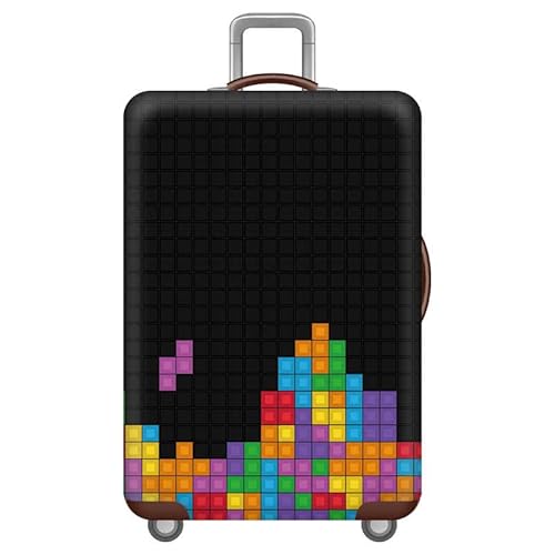 wxlmom Kofferschutzhülle XL Schwarzes Gitter Waschbar,Suitcase Cover Für Kinder Und Erwachsene,Elastischer Spandex-Koffer-Protector,Koffer-Abdeckungen von wxlmom