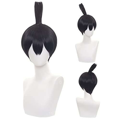 wxypreey Aki Cosplay Perücke Kurze Schwarze Perücke Halloween Cosplay Perücke + Perückenkappe von wxypreey