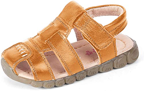 Jungen Mädchen Sandalen Kinder Geschlossene Sandalen Boys Girls Sommer Schuhe Sport Outdoor Strand Flache Wanderschuhe(26 EU/Etikettengröße 26,Gelb) von wyhweilong