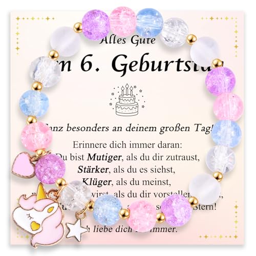 wynn's 6 Geburtstag Mädchen, Einhorn Armband Geschenke für Mädchen wynn's 6 Geburtstag Mädchen, Einhorn Armband Geschenke für Mädchen von wynn's
