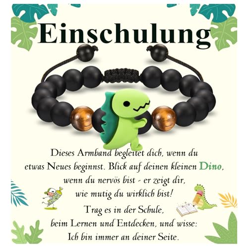 wynn's Einschulung Geschenk Jungen, Dino Armband Geschenke für Jungen von wynn's
