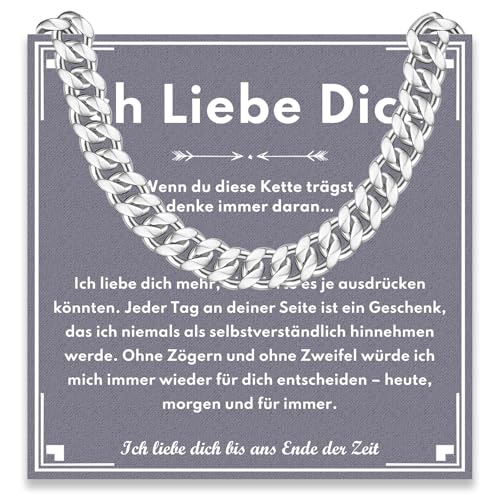 wynn's Geschenke für Männer, Edelstahlkette Geschenk für Mann, Ich Liebe Dich Geschenke für Männer Mann Ehemann Freund zum Vatertag Geburtstag Weihnachten Valentinstag Jahrestag von wynn's