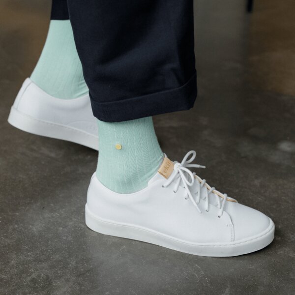 wysf. | what you stand for. Moderne Premium Socken, Rippenstrick mit Knopf, Bio-Baumwoll-Mix von wysf. | what you stand for.