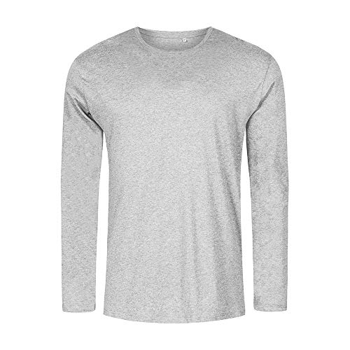 X.O Rundhals Langarmshirt Plus Size Herren, Grau-Melange, XXXL von x.o by promodoro