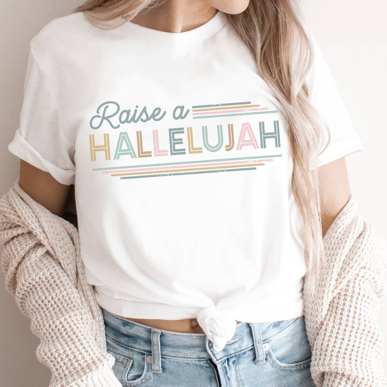 Heben Sie Ein Halleluja-Shirt, Christliche Hemden Für Frauen, Inspirierendes Hemd, Christliches Praise-T-Shirt, Kleidung, Glaube-Hemden von x3sass