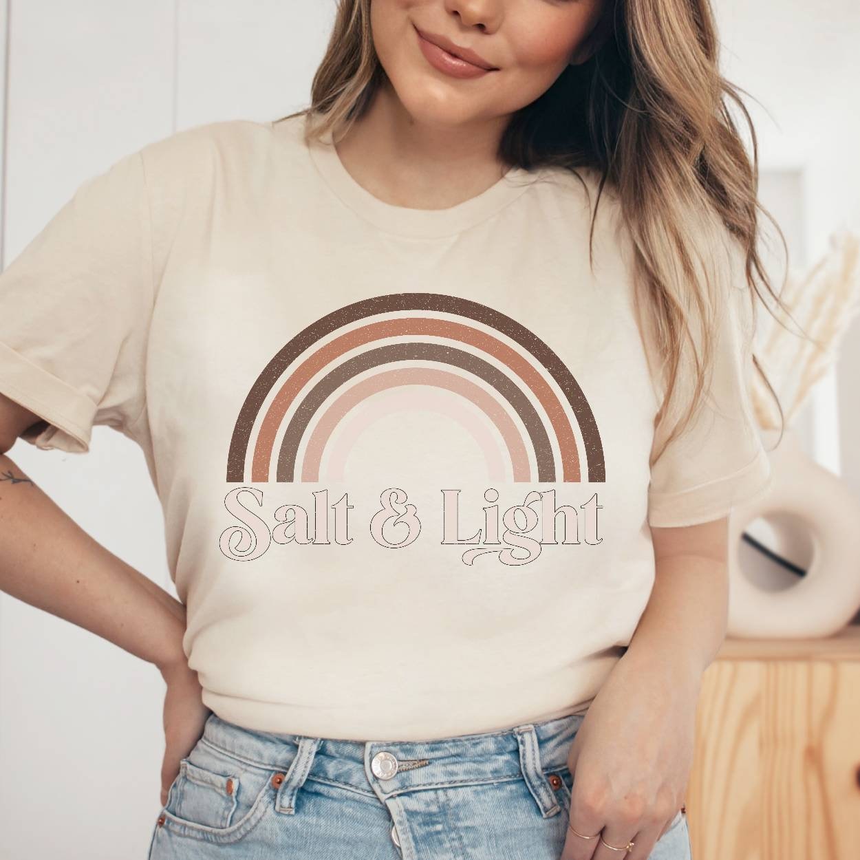 Salz Und Licht Christian Bekleidung, Boho Religiöse Hemden Für Frauen, Christliche T-Shirts Jugendliche, Niedliche Retro von x3sass