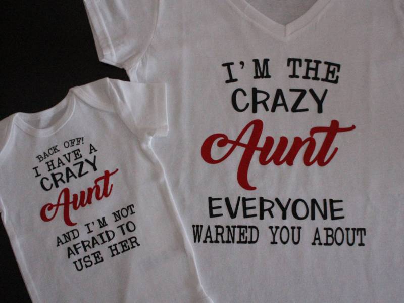 Back Off Ich Habe Eine Verrückte Tante/Onkel Und Ich Keine Angst, Sie/Ihn/I'm The Crazy Aunt/Onkel Sie Warnen Vor Passendem Shirt Set von xBMcDesigns