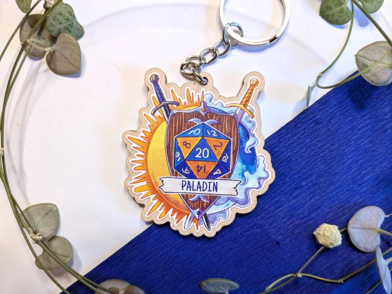 Paladin Pen & Paper Keychain/Pnp Keychain D20 Dnd Holz Schlüsselanhänger Paladin Pen & Paper Keychain/Pnp Keychain D20 Dnd Holz Schlüsselanhänger von xBluexMoon