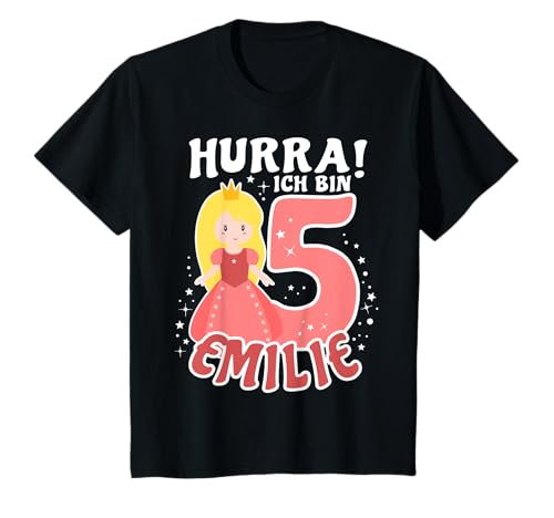 Emilie Name Vorname 5. Geburtstag Prinzessin Mädchen T-Shirt Emilie Name Vorname 5. Geburtstag Prinzessin Mädchen T-Shirt von xFunxSylx Kindergeburtstag E Mädchennamen 5 Jahre