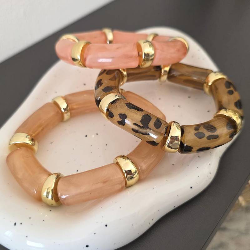 Armband, Elastik Kunstharz Modeschmuck, Sommerschmuck, Moderner Armschmuck, Armreifen Elastisch von xGlimmerloopx