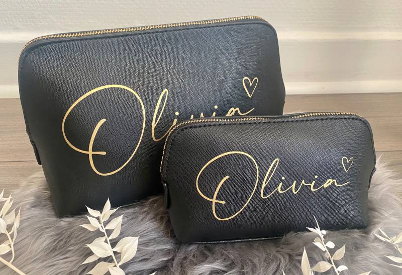 Personalisierte Kosmetiktasche Mit Namen | Kulturtasche Schminktasche Make-Up Geschenkidee Geschenk Beste Freundin Ostergeschenk von xMitLiebeDesignedx