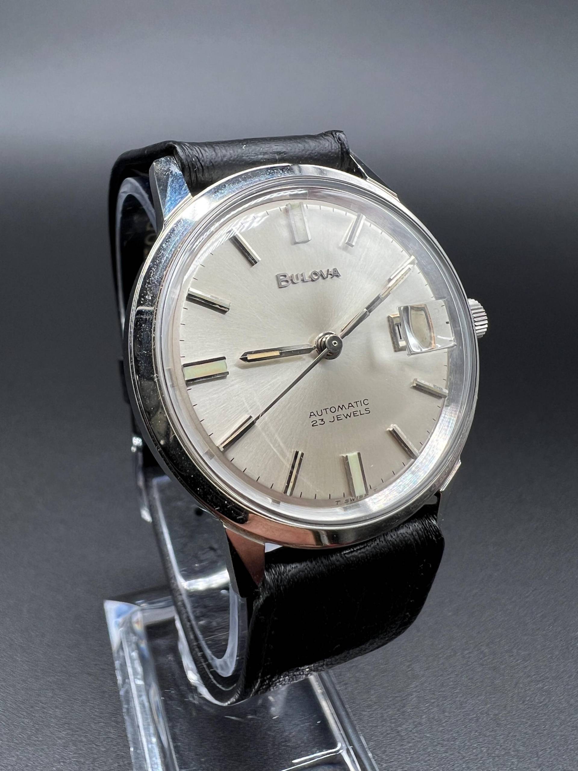 Bulova Automatic 23 Jewels Swiss Made Vintage Watch Uhr Dresswatch Silber 1960Er von xVintaqe