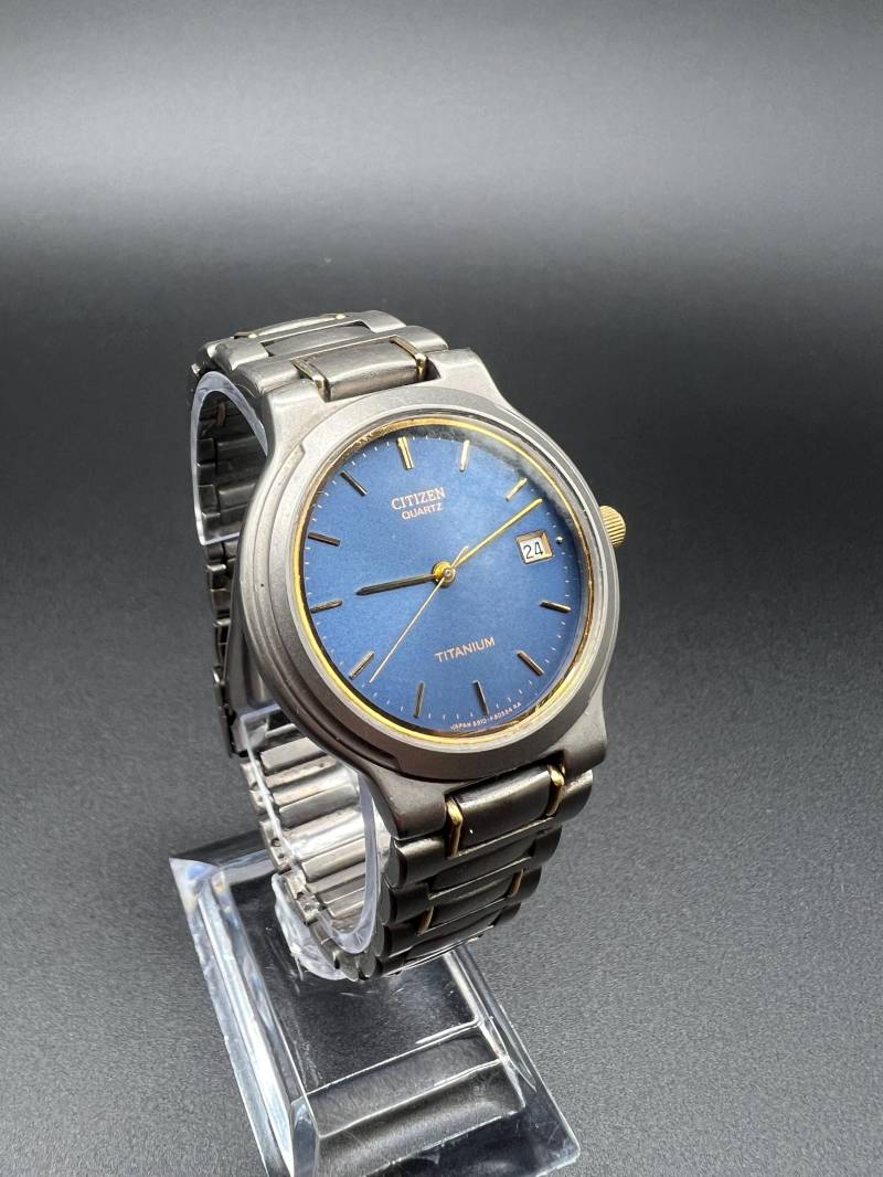 Citizen Titanium Quartz Damenuhr Watch 5510-F51839 Japan Silver Blue Dial von xVintaqe