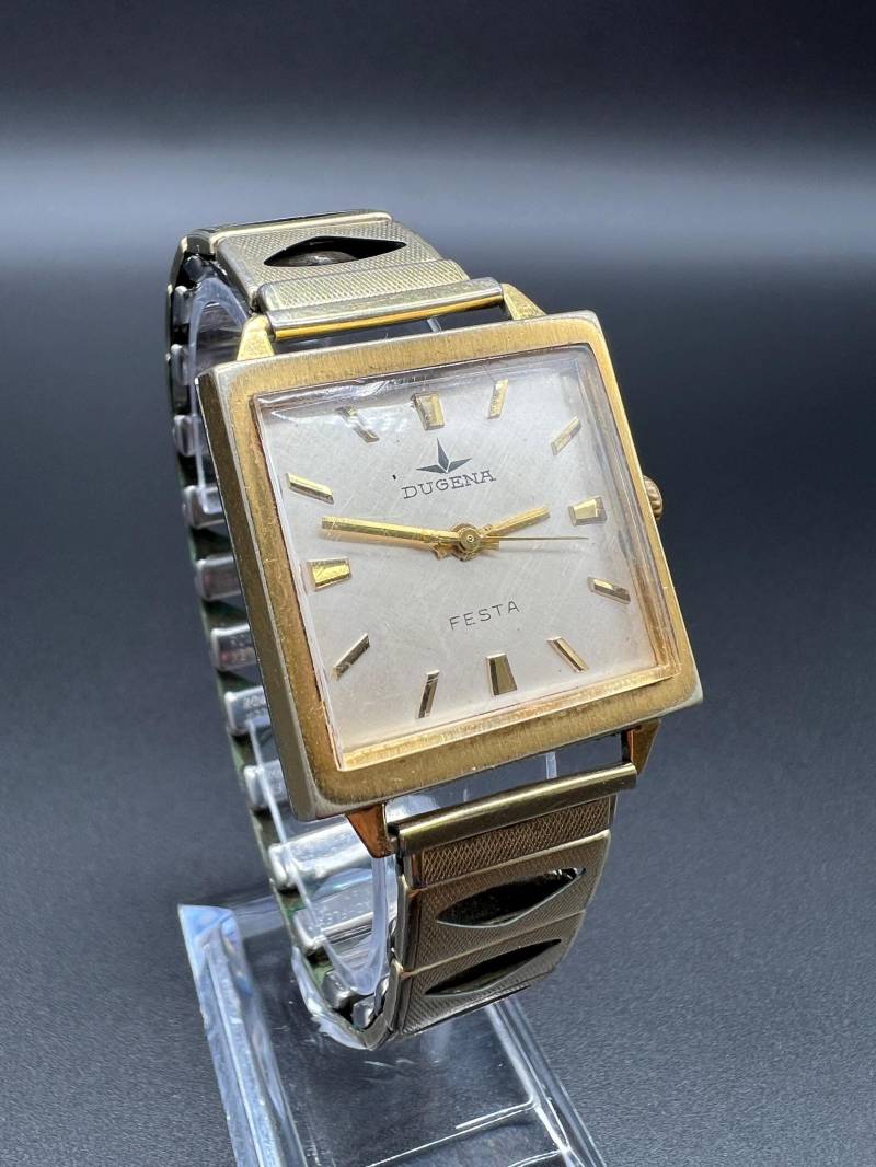 Dugena Festa Vintage Herrenuhr Quadrat 1960Er Mechanisch Germany 29mm von xVintaqe