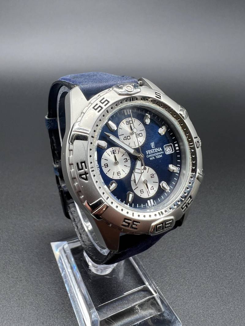 Festina Chronograph W.r. 100M 16169 Herrenuhr Watch Stahl Quarz von xVintaqe